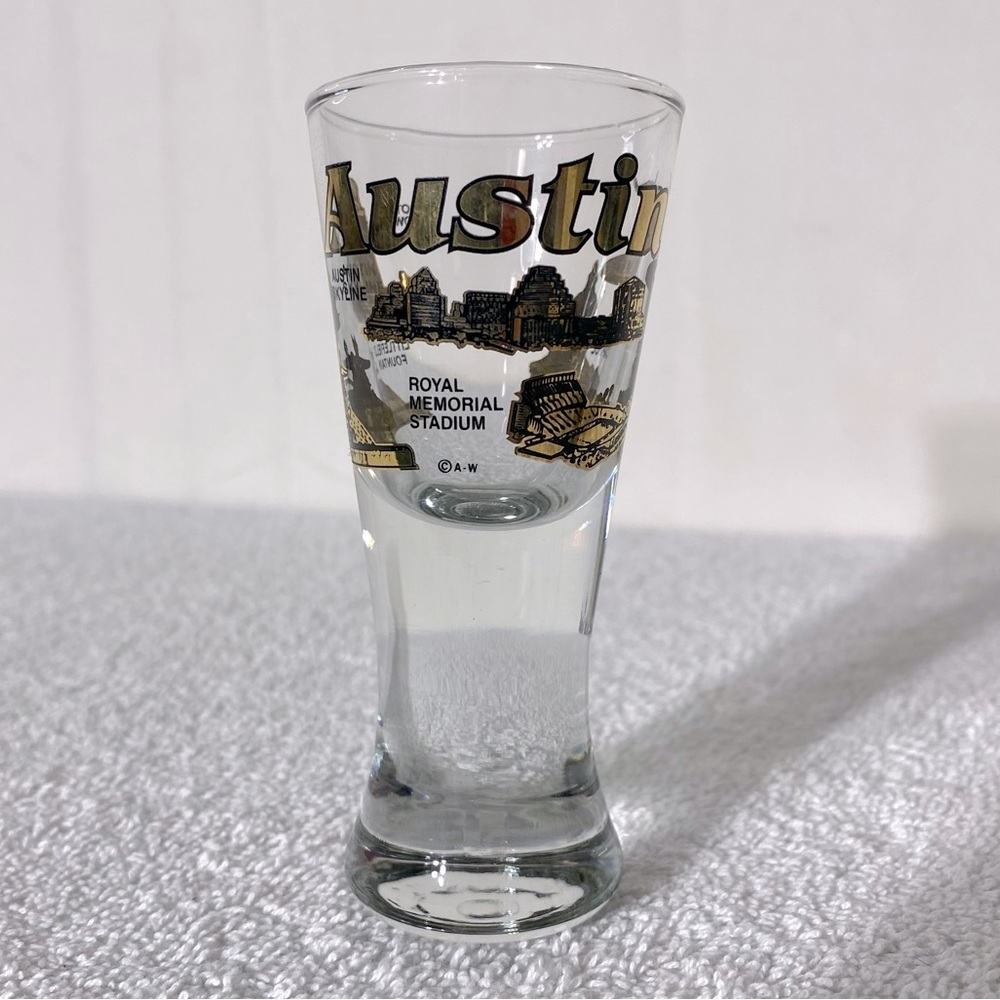 5/$35 Vintage Clear Glass Austin Souvenir Shot Glass